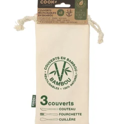 Fabrique de Styles 3 couverts réutilisables en bambou* Accessoires Réutilisables