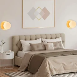 Fabrique de Styles Applique en metal doré et verre laiton d18cm blanc - Manor* Appliques