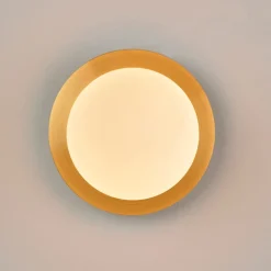 Fabrique de Styles Applique en metal doré et verre laiton d18cm blanc - Manor* Appliques