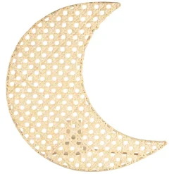 Fabrique de Styles Applique lune en rotin et fer h11cm - Songes* Appliques