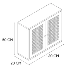 Fabrique de Styles Armoire murale 2 portes bois et cannage 60xh50cm - Baia* Buffets Et Vitrines