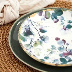 Fabrique de Styles Assiette à dessert en faïence blanc d22.5cm - Garden* Assiettes