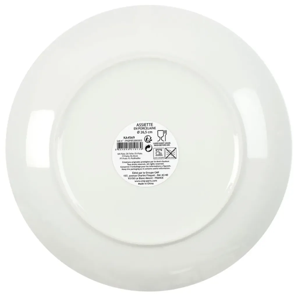 Fabrique de Styles Assiette plate en porcelaine lisere doré d26cm* Assiettes