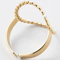 Fabrique de Styles Bague en acier inoxydable doré et blanc 50 / 58cm* Bijoux Fantaisie