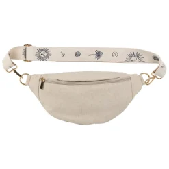 Fabrique de Styles Banane en lin et coton écru et bleu avec bandoulière amovible - Bananez* Sacs Et Cabas