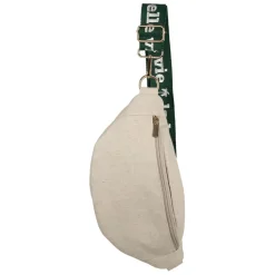 Fabrique de Styles Banane en lin et coton écru et émeraude avec bandoulière amovible - Bananez* Sacs Et Cabas