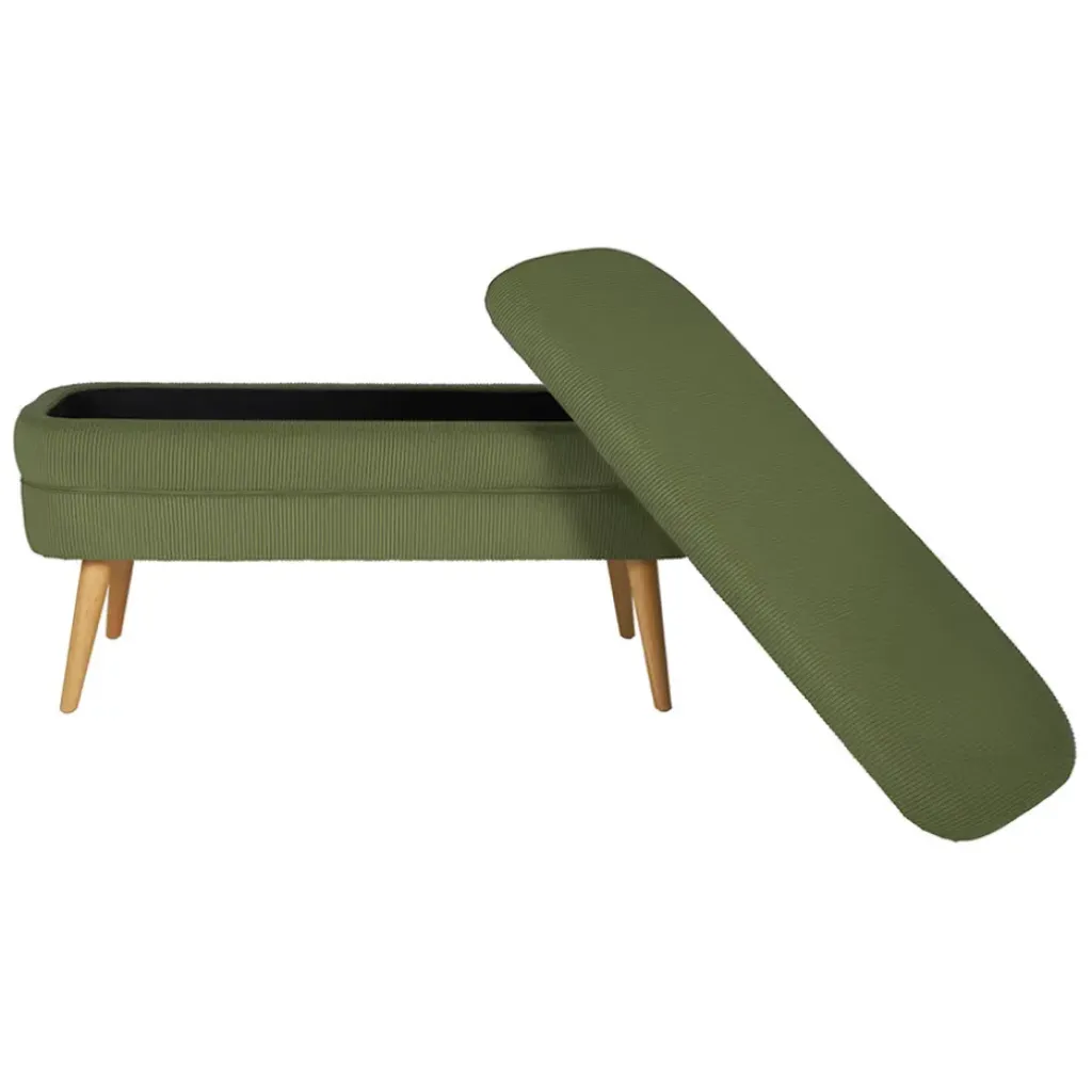 Fabrique de Styles Banc coffre en velours côtelé - Eleonor* Bancs Et Banquettes