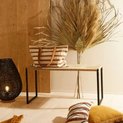 Fabrique de Styles Banc en jute naturel et fer noir - madeira* Bancs Et Banquettes