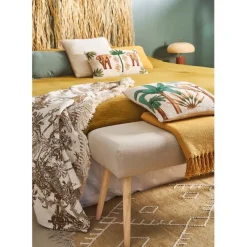 Fabrique de Styles Banc en lin coton et pin écru - Element* Bancs Et Banquettes