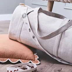 Fabrique de Styles Bandoulière brodée réglable en coton écru et* Accessoires Mode