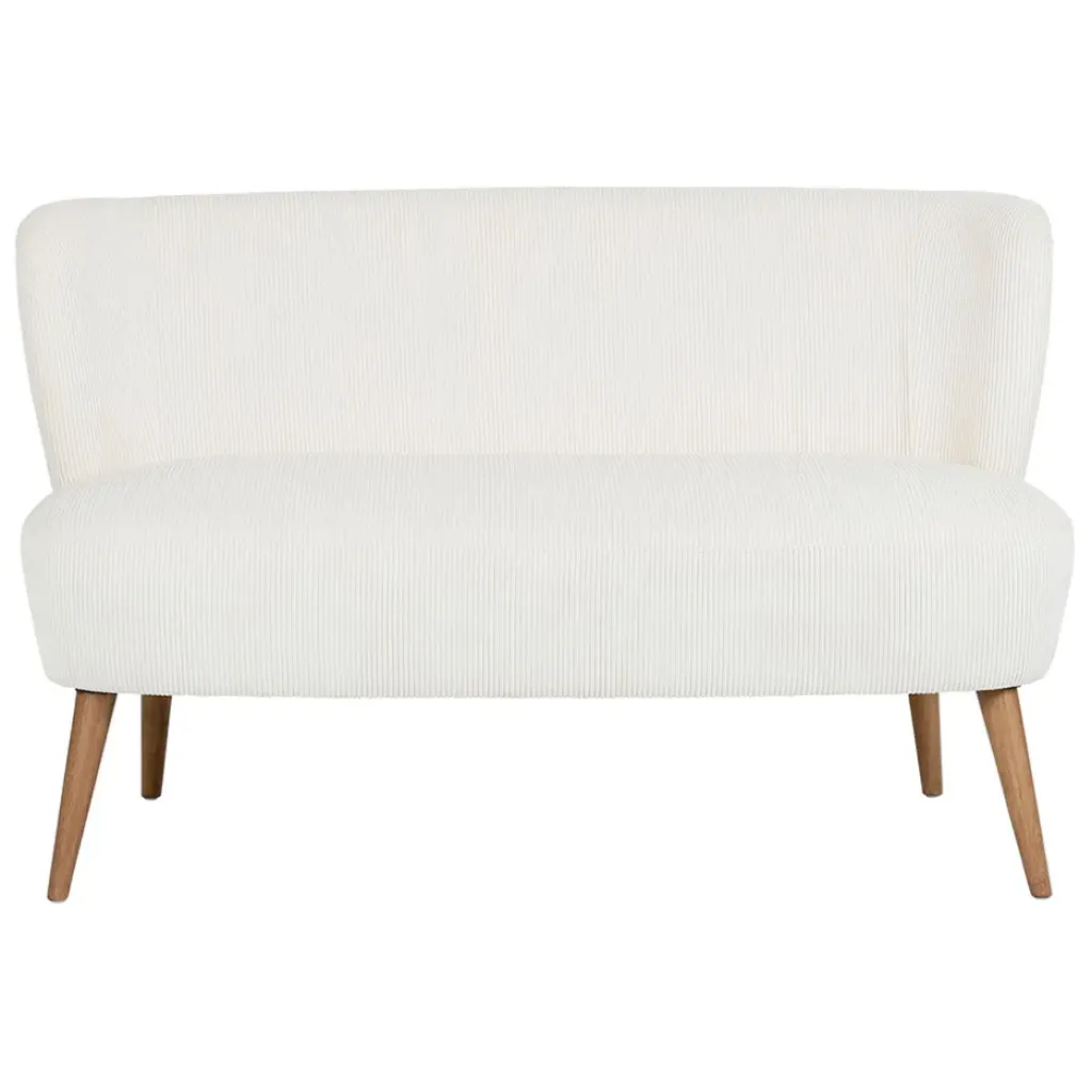 Fabrique de Styles Banquette 2 places en velours côtelé écru - Eleonor* Bancs Et Banquettes