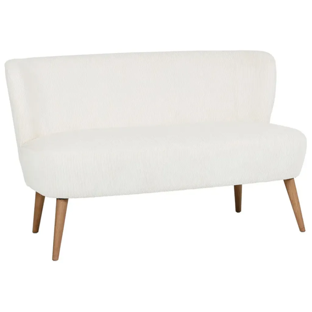 Fabrique de Styles Banquette 2 places en velours côtelé écru - Eleonor* Bancs Et Banquettes