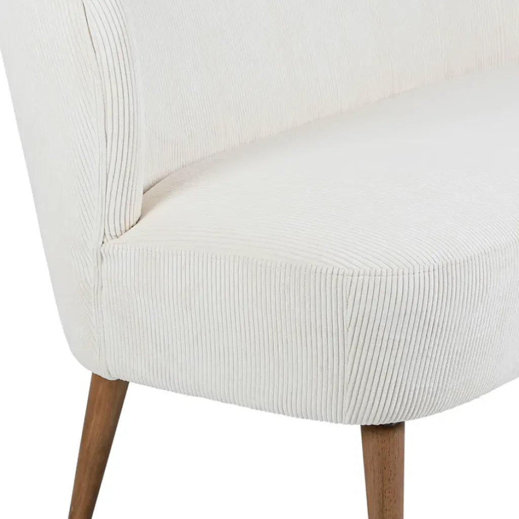 Fabrique de Styles Banquette 2 places en velours côtelé écru - Eleonor* Bancs Et Banquettes