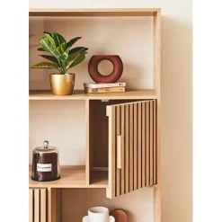 Fabrique de Styles Bibliotheque en bois naturel h140cm - Kara* Bibliothèques Et Étagères