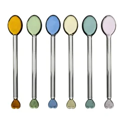 Fabrique de Styles Boite de 6 agitateurs cocktail cœur en verre - Colorea* Accessoires Vin Et Cocktails