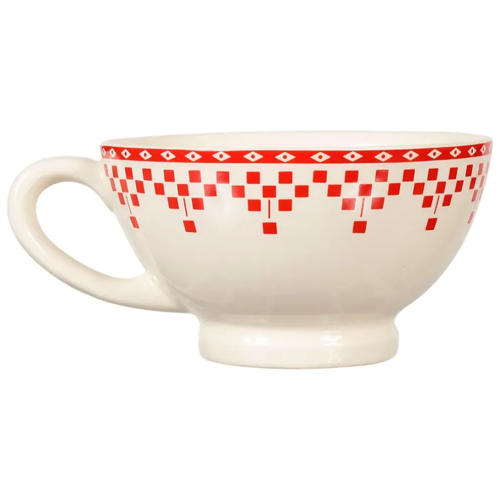 Fabrique de Styles Bol avec anse damier en faïence* Tasses Et Mugs