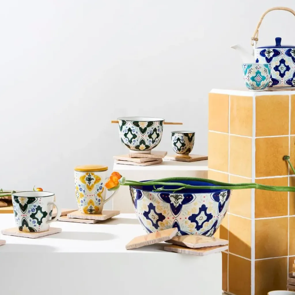 Fabrique de Styles Bol baguette en grès et bambou vert d13cm - Azulejo* Bols Et Coupelles