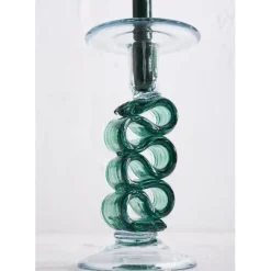 Fabrique de Styles Bougeoir en verre émeraude h23.5cm - Sablon* Photophores, Bougeoirs Et Lanternes