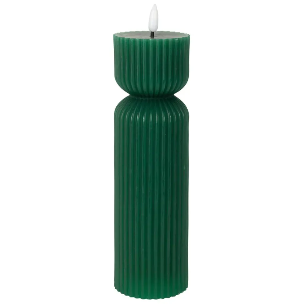 Fabrique de Styles Bougie led pilier vert sapin h24.5cm* Déco Lumineuse