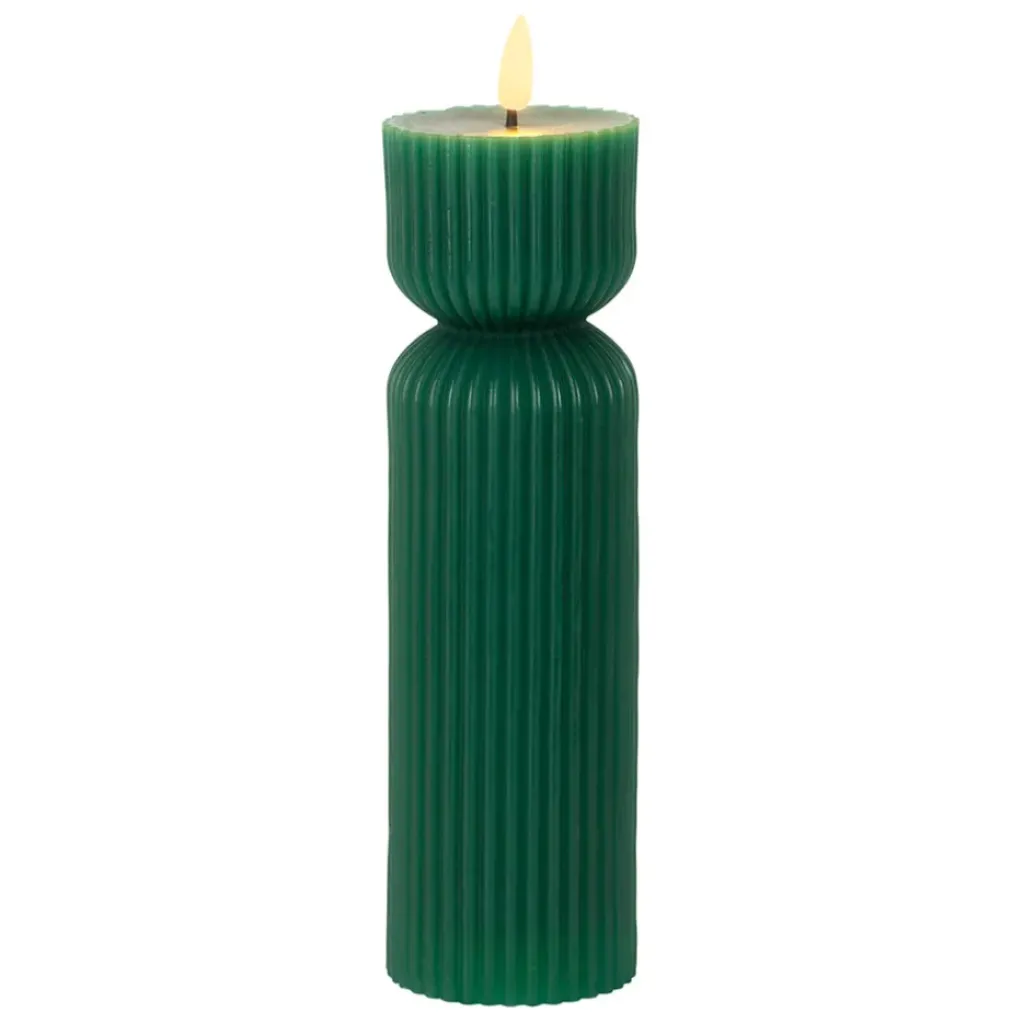 Fabrique de Styles Bougie led pilier vert sapin h24.5cm* Déco Lumineuse