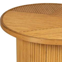 Fabrique de Styles Bout de canapé ronds x2 nude en bambou et bois contreplaqué - Saori* Bouts De Canapé Et Tables D'appoint