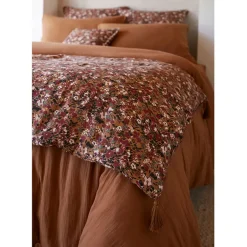 Fabrique de Styles Bout de lit en gaze de coton imprimée 90x200cm - Capucine* Couvre-lits