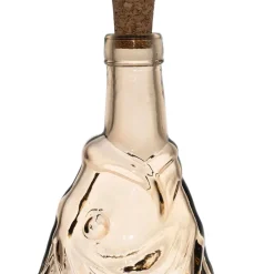 Fabrique de Styles Bouteille Poisson en verre recyclé sablé rose pâle 1.1L* Carafes Et Pichets