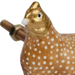 Fabrique de Styles Boutons de porte poules x2 blanc et doré - Campagne* Accessoires Et Quincaillerie