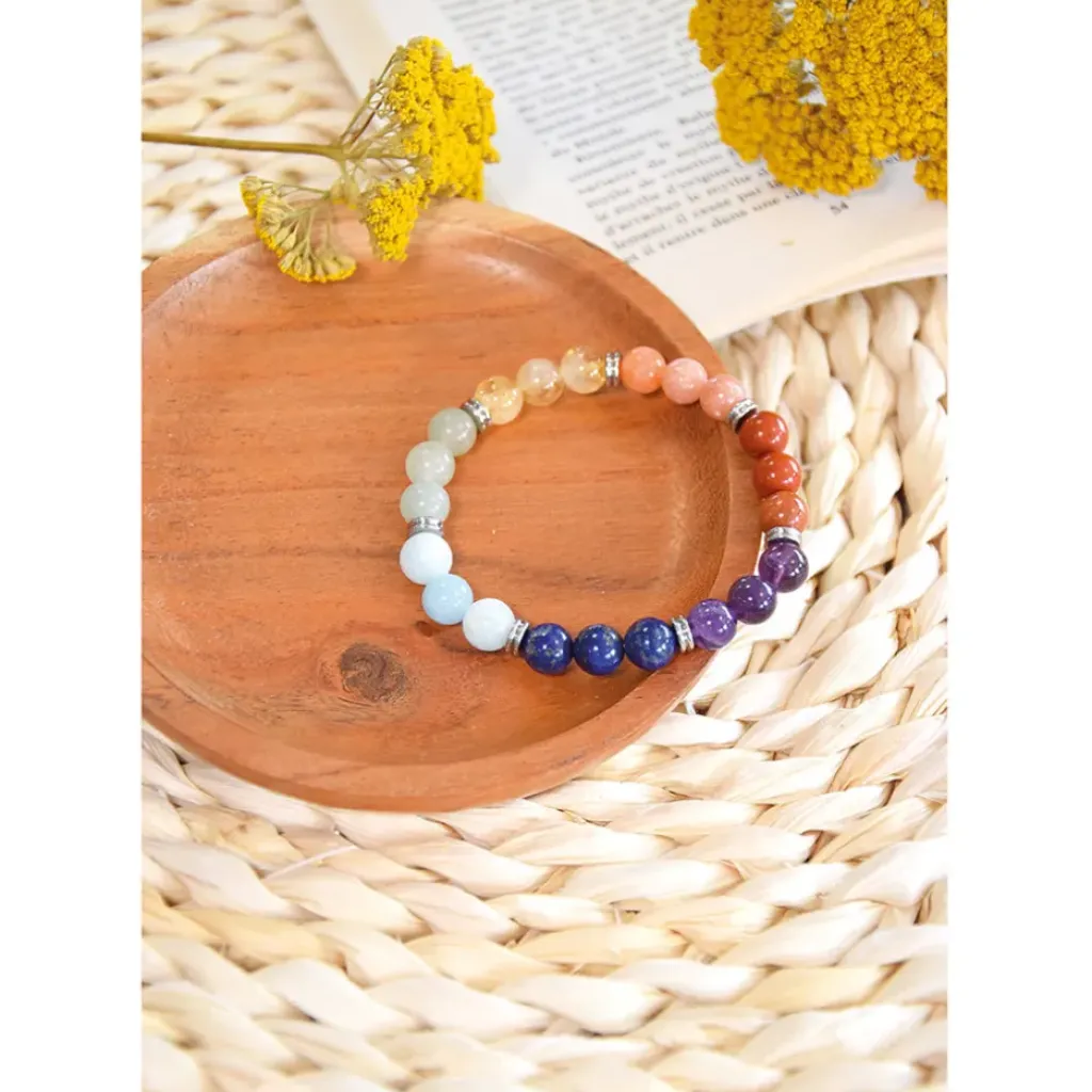 Fabrique de Styles Bracelet 7 chakras mix perles rondes 8mm* Bijoux Fantaisie