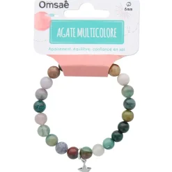 Fabrique de Styles Bracelet agate perles rondes 8mm et étoile* Bijoux Fantaisie