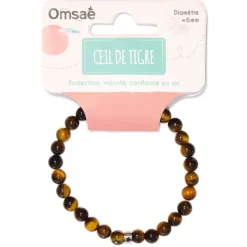 Fabrique de Styles Bracelet oeil de tigre perles rondes 6mm* Bijoux Fantaisie