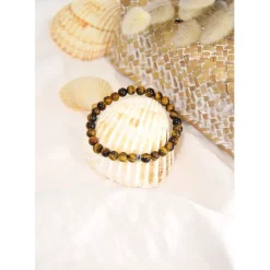 Fabrique de Styles Bracelet oeil de tigre perles rondes 6mm* Bijoux Fantaisie