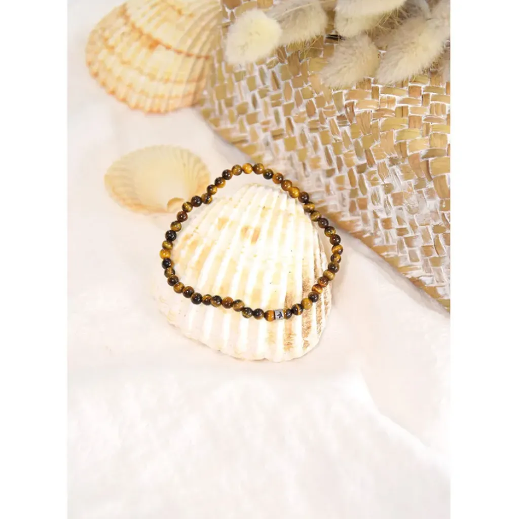 Fabrique de Styles Bracelet oeil de tigre perles rondes 4mm* Bijoux Fantaisie