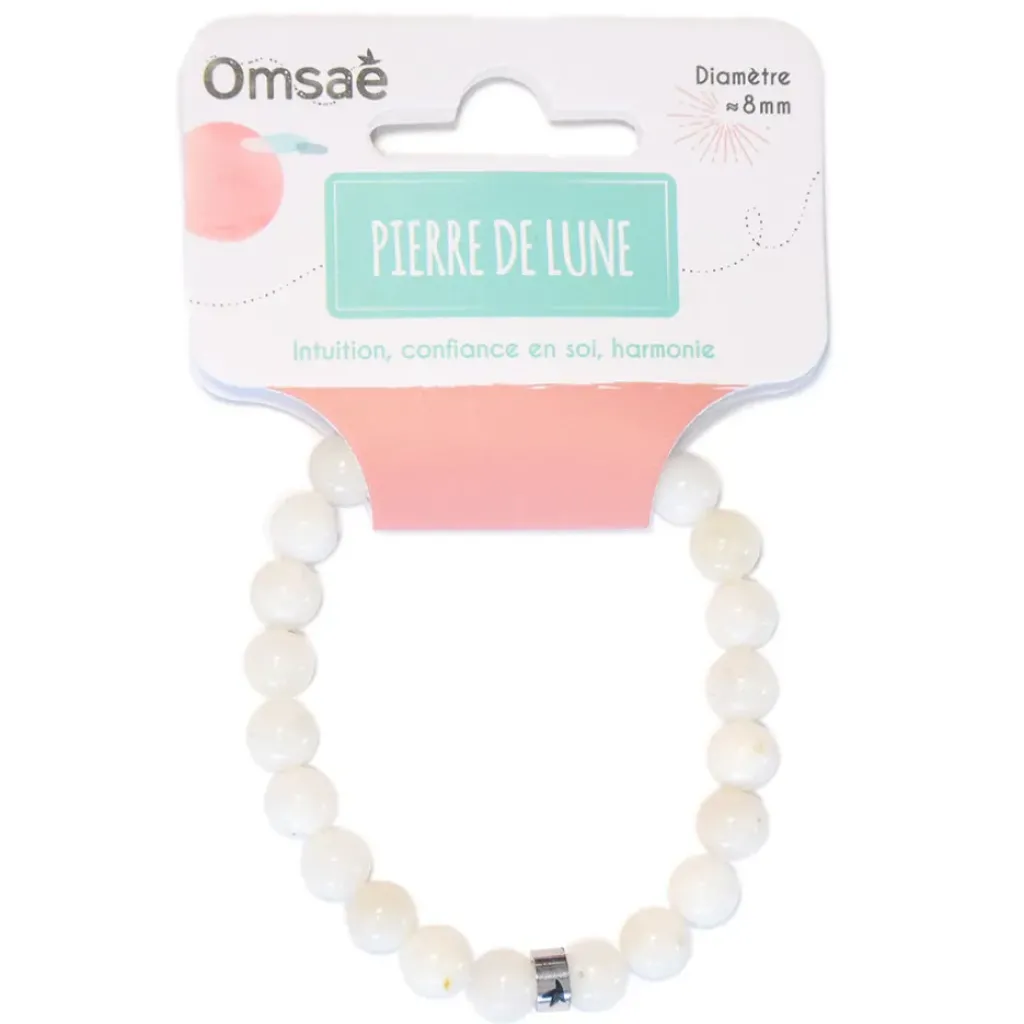 Fabrique de Styles Bracelet pierre de lune perles rondes 8mm* Bijoux Fantaisie