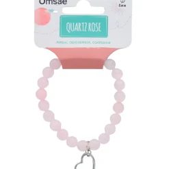 Fabrique de Styles Bracelet quartz perles rondes 8mm et cœur* Bijoux Fantaisie