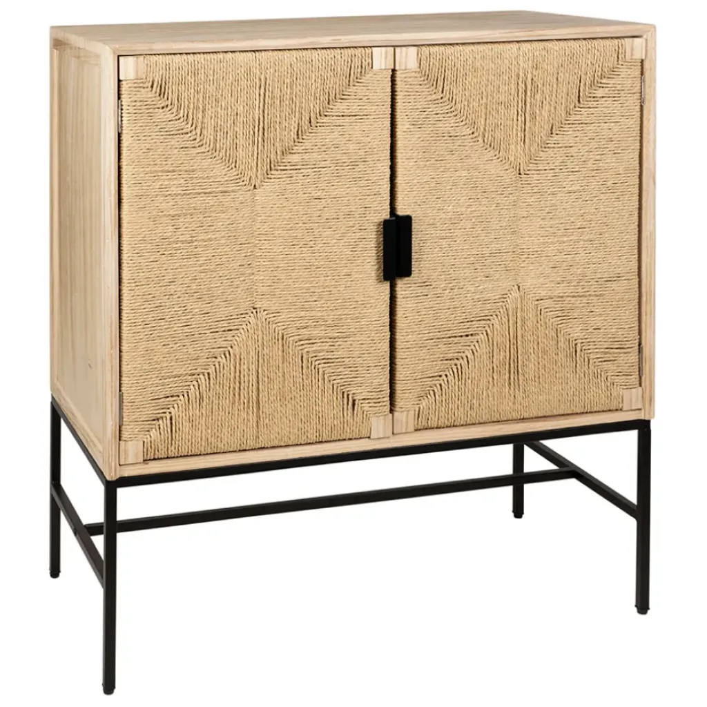 Fabrique de Styles Buffet 2 portes en naturel et noir h90cm - Kenda* Buffets Et Vitrines
