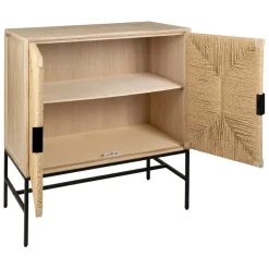 Fabrique de Styles Buffet 2 portes en naturel et noir h90cm - Kenda* Buffets Et Vitrines