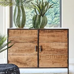 Fabrique de Styles Buffet bas en acacia et fer 2 portes H90cm - Factory* Buffets Et Vitrines