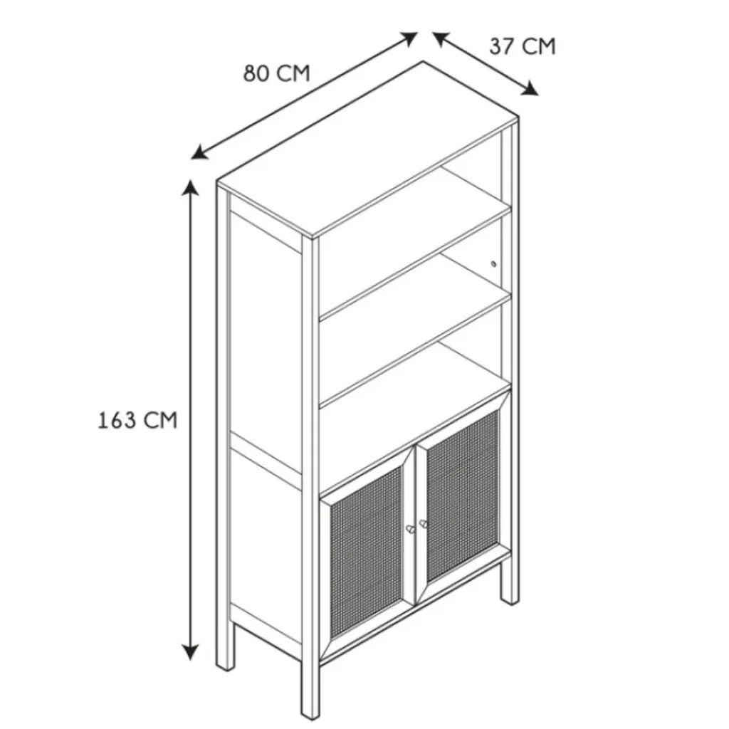 Fabrique de Styles Buffet haut en bois avec 3 niveaux H163cm - Baia* Bibliothèques Et Étagères