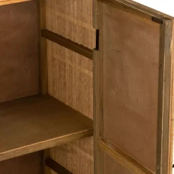 Fabrique de Styles Cabinet 2 portes en bambou et sapin 80x40xh99.5cm - Saori* Buffets Et Vitrines