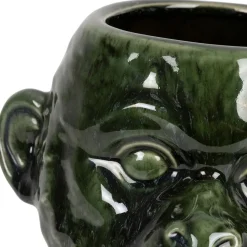 Fabrique de Styles Cache pot singe en grès kaki et doré - Sanaga* Cache-pots Et Supports