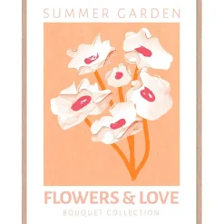 Fabrique de Styles Cadre avec affiche "Flowers and love" chêne clair 50x70cm - Lario* Cadres Déco Et Affiches