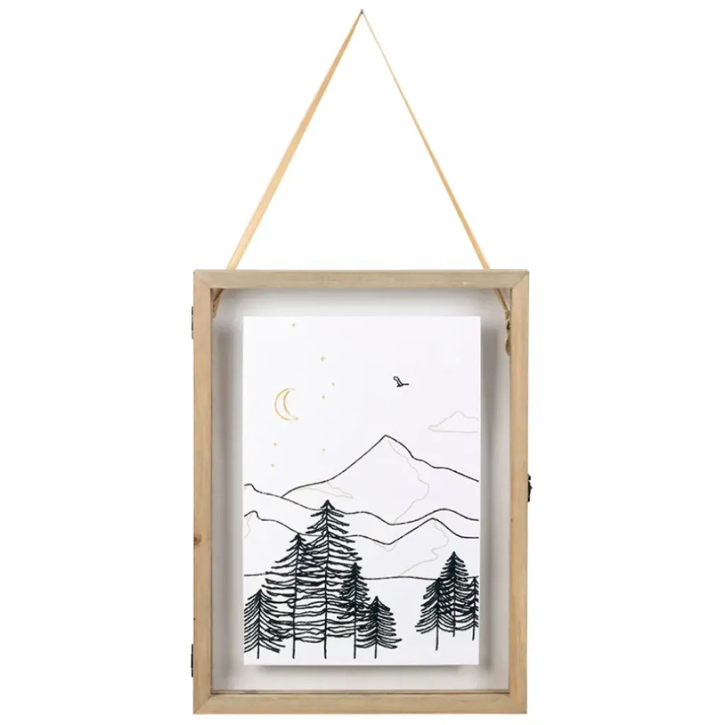 Fabrique de Styles Cadre deco en sapin et verre ecru et noir 30x40cm - Mon sapin* Cadres Déco Et Affiches
