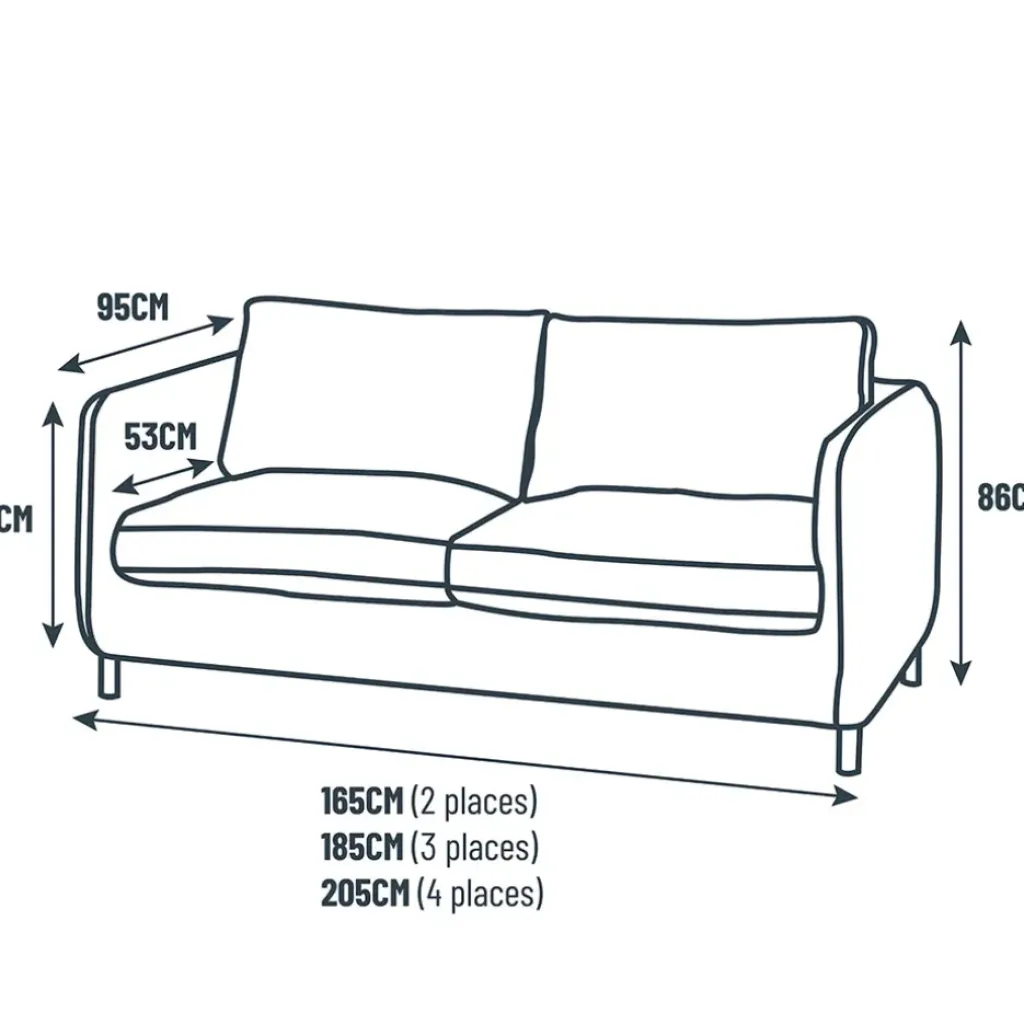 Fabrique de Styles Canapé convertible 2 places Bultex Gustave - Velours Vintage - Adore Anthracite* Canapés Convertibles