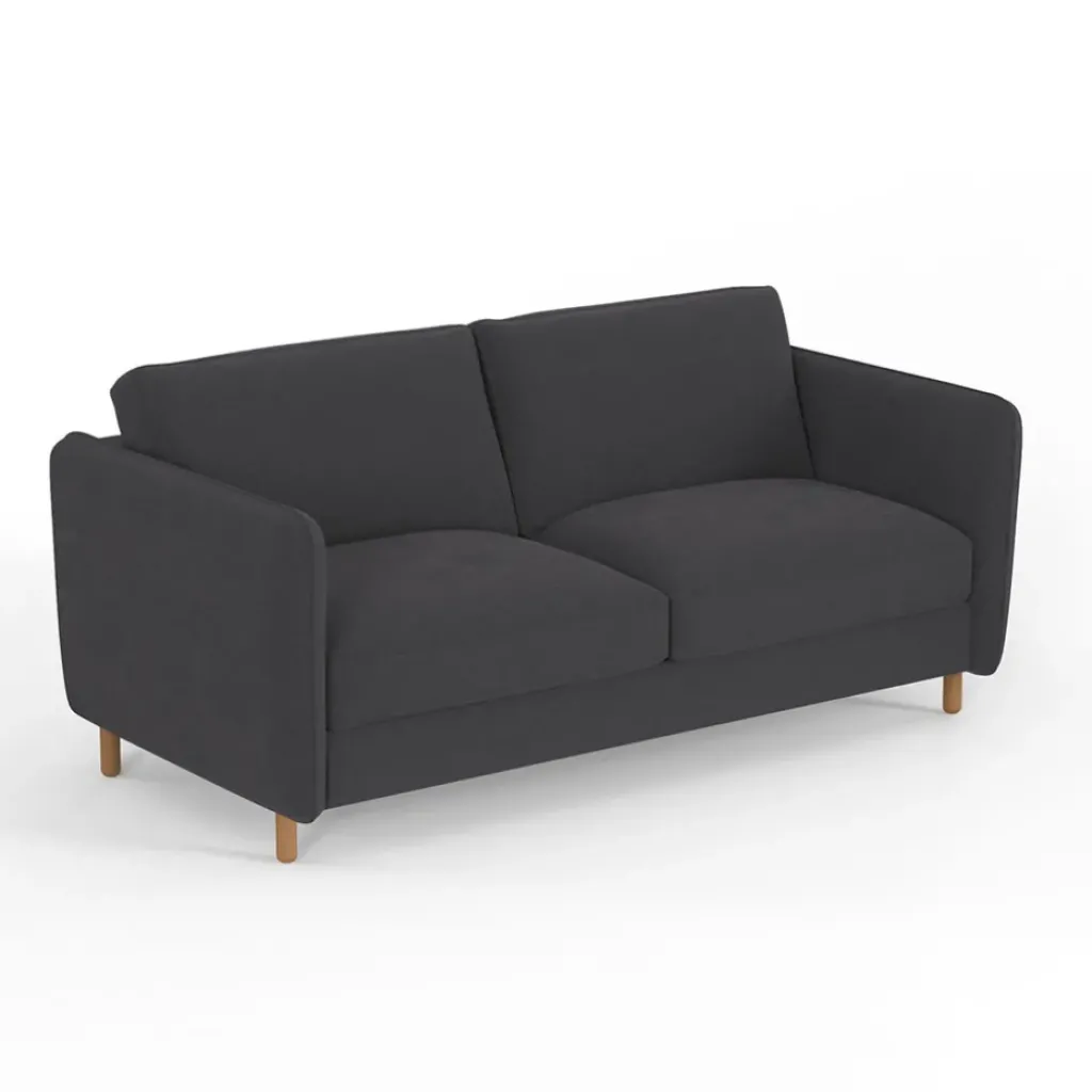 Fabrique de Styles Canapé convertible 2 places Bultex Gustave - Velours Vintage - Adore Anthracite* Canapés Convertibles