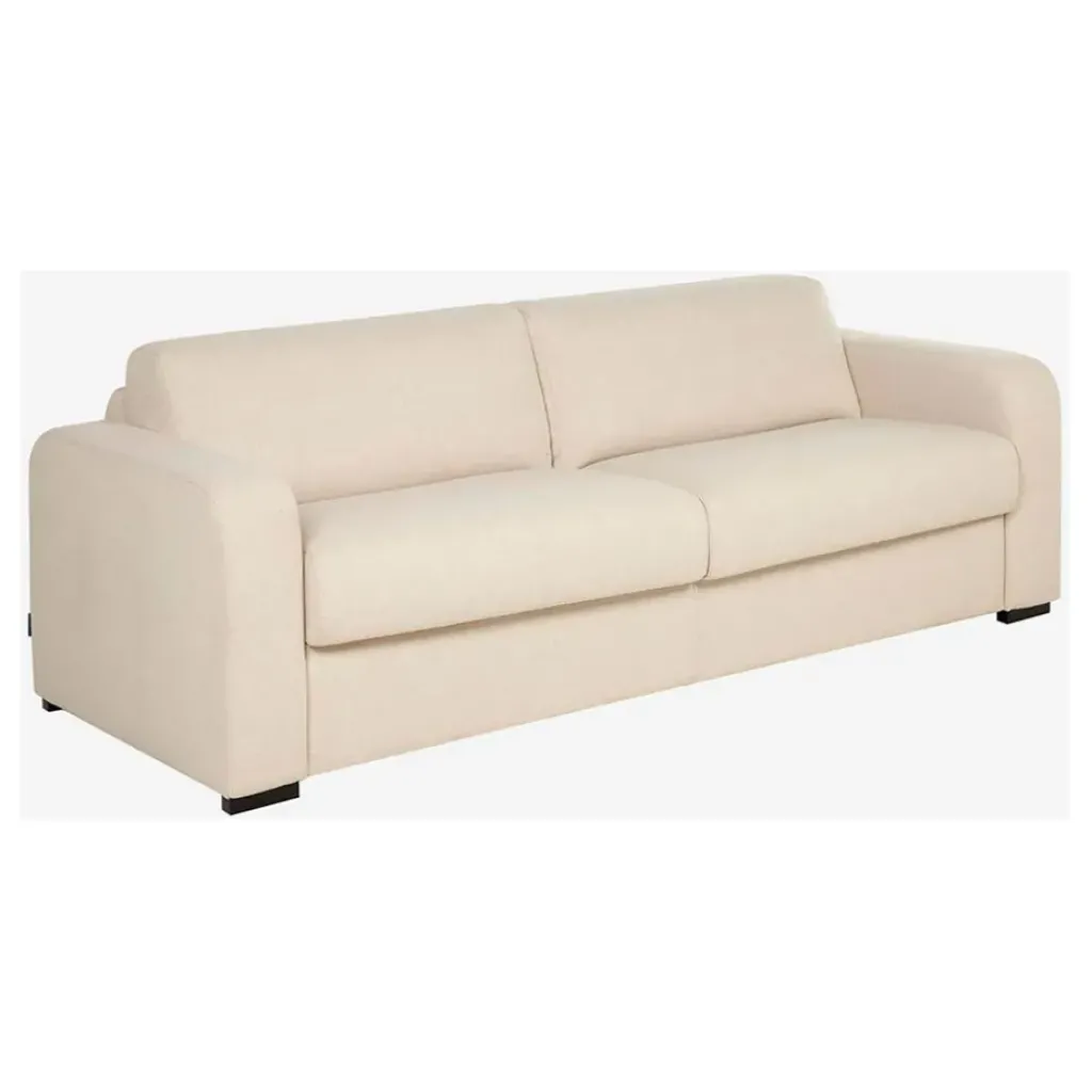 Fabrique de Styles Canapé convertible 28kg 2 places en tissu lenny crème - Porto* Canapés Convertibles