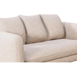 Fabrique de Styles Canapé fixe 3 places Basile - Effet Velours Côtelé - Fjord Écru* Canapés Fixes