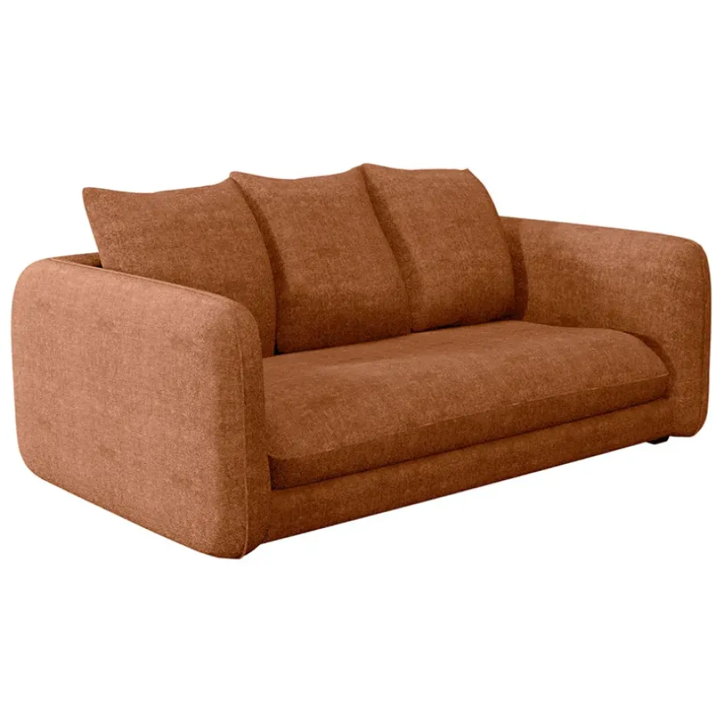 Fabrique de Styles Canapé fixe 3 places Basile - Velours Texturé - Perfect Harmony Écureuil* Canapés Fixes