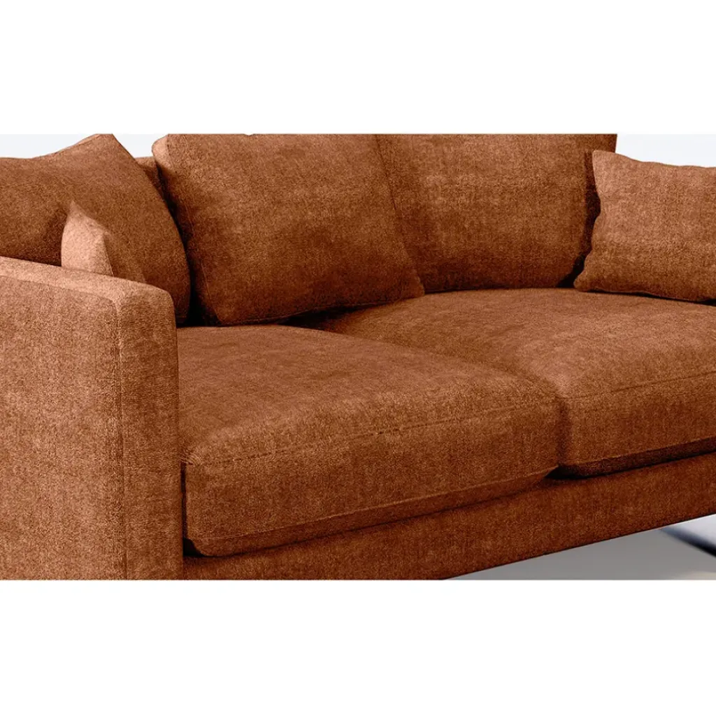 Fabrique de Styles Canapé fixe 3 places Basile - Velours Texturé - Perfect Harmony Écureuil* Canapés Fixes