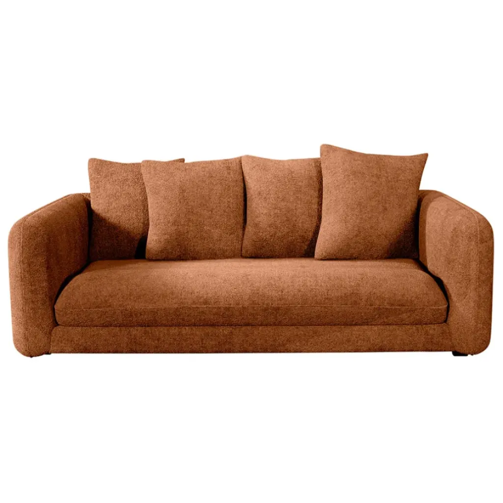 Fabrique de Styles Canapé fixe 3 places Basile - Velours Texturé - Perfect Harmony Écureuil* Canapés Fixes